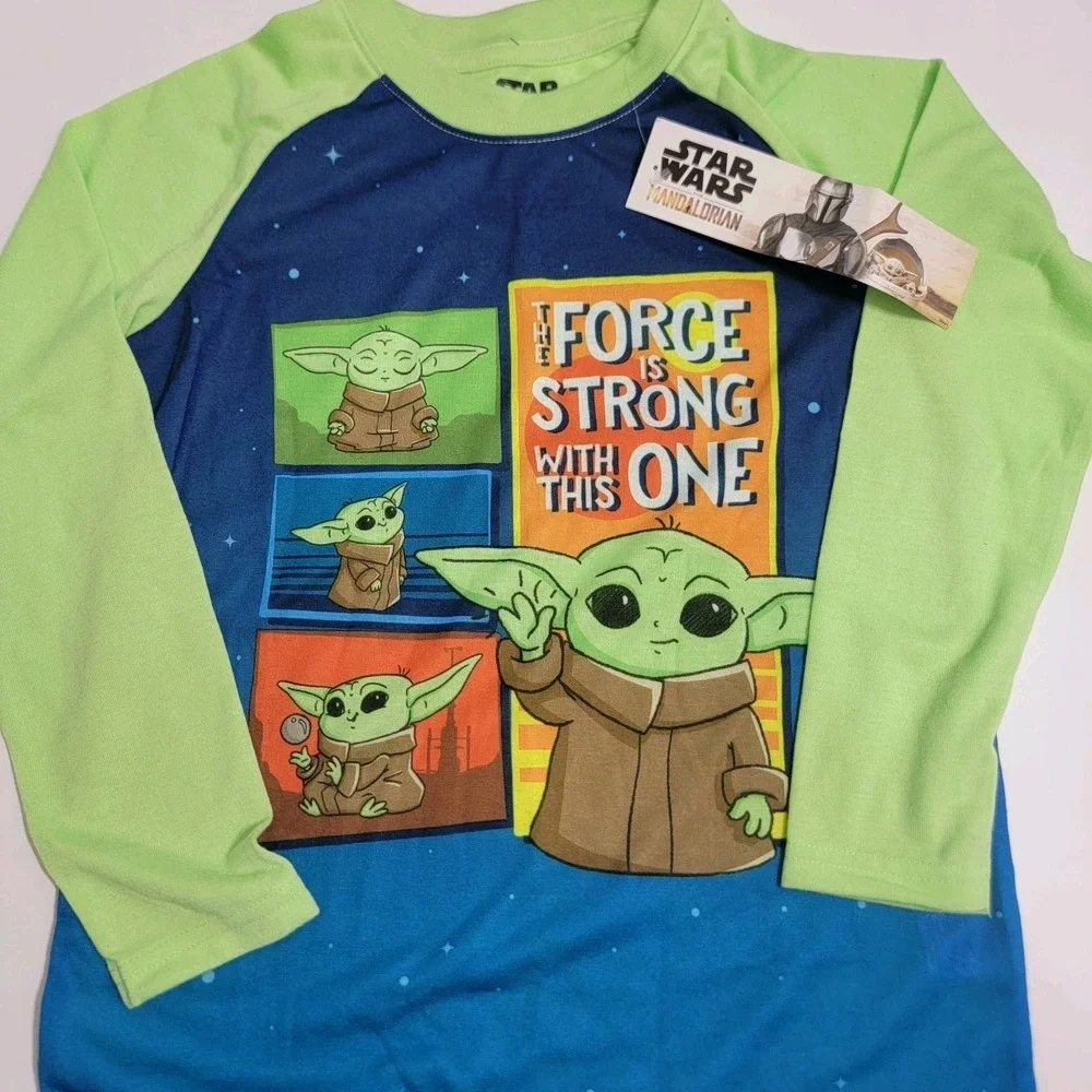 NEW STAR Wars Baby‎ Yoda Super Hero Boys Long Sleeve Pajama 2 PC Set Size 6-7